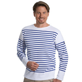 Marinière «Amiral» Armor-Lux, Tour de poitrine : 2XL (120/124), Couleur : Blanc, par l’Homme Moderne.