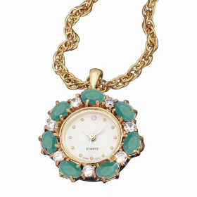 Le collier-montre aux émeraudes, par l’Homme Moderne.