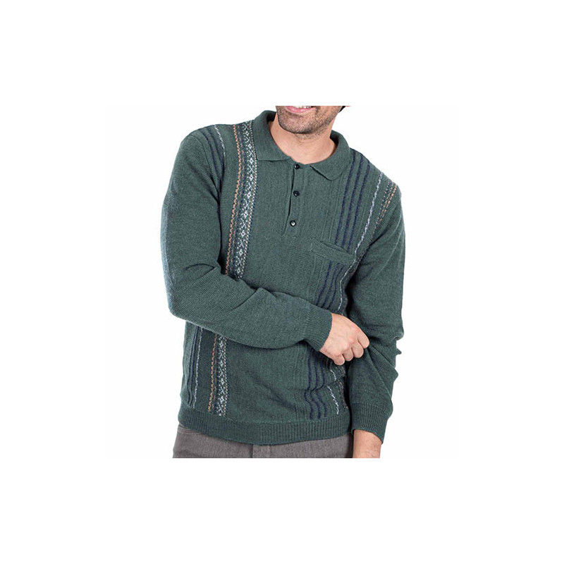 Pull-polo jacquard amincissant