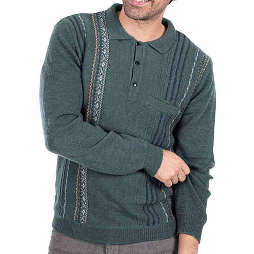 Pull-polo jacquard amincissant