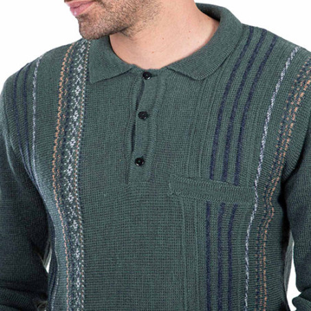 Pull-polo jacquard amincissant