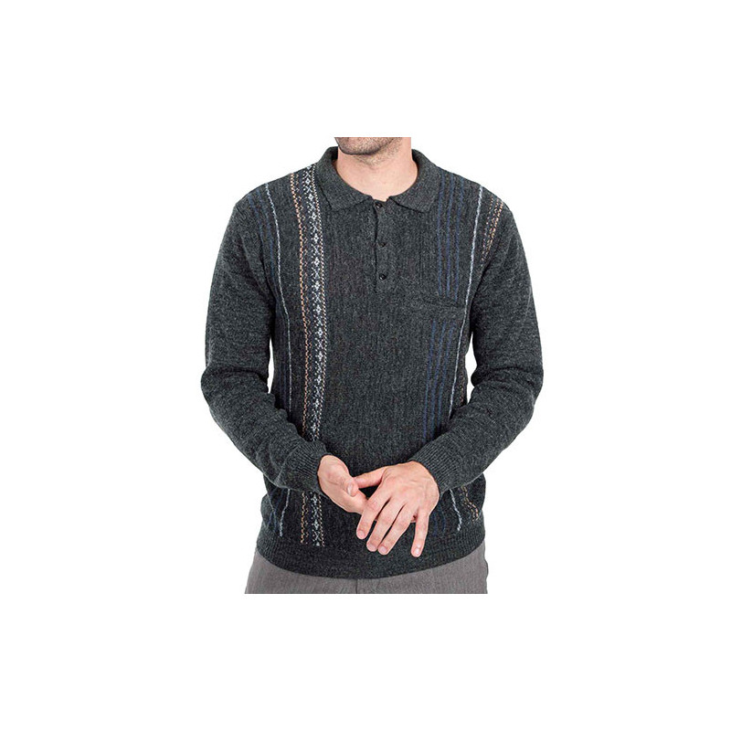 Pull-polo jacquard amincissant