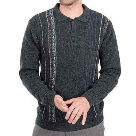 Pull-polo jacquard amincissant