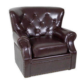 Fauteuil cuir "Chesterfield", par l’Homme Moderne.