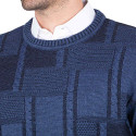 Pull bleu damier