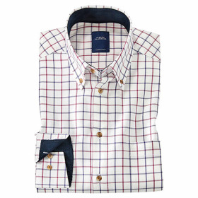 Chemise carreaux anglais, Encolure : 41/42, Couleur : Rouge, par l’Homme Moderne.