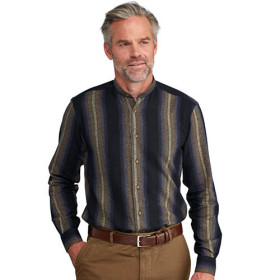 Chemise flanelle col mao, Encolure : 39/40, Couleur : Multicolore, par l’Homme Moderne.