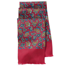 Foulard soie Casteli, Couleur : Bordeaux, par l’Homme Moderne.