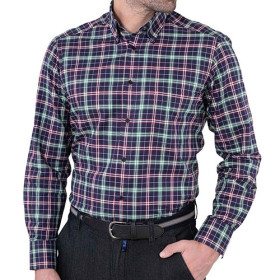 Chemise carreaux Oxford-style, Encolure : M (39/40), Couleur : Marine, par l’Homme Moderne.