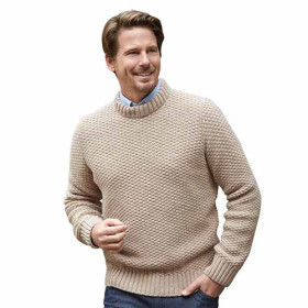 Pull laine Prestige, Tour de poitrine : XL (112/116), Couleur : Beige, par l’Homme Moderne.