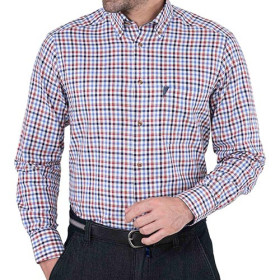 Chemise carreaux Édimbourg, Encolure : 39/40, Couleur : Rouge, par l’Homme Moderne.