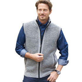 Gilet sans manches doublé polaire, Tour de poitrine : M (96/100), Couleur : Gris, par l’Homme Moderne.