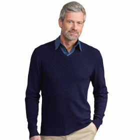 Pull-chemise, Tour de poitrine : M (96/100), Couleur : Marine, par l’Homme Moderne.