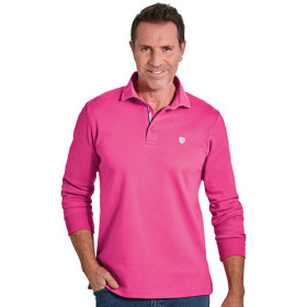 Polo manches longues Acapulco, Tour de poitrine : M (96/100), Couleur : Fuchsia, par l’Homme Moderne.