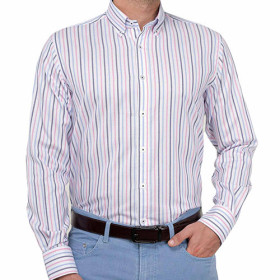 Chemise rayures Oxford, Encolure : 39/40, Couleur : Rose, par l’Homme Moderne.