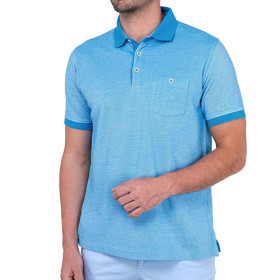 Polo maille Oxford, Tour de poitrine : 3XL (128/132), Couleur : Ciel, par l’Homme Moderne.