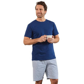 Pyjashort coton yachting, Tour de poitrine : XL (112/116), Couleur : Bleu, par l’Homme Moderne.