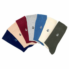 Chaussettes ancre - les 7 paires, Pointure : 39/42, Couleur : Multicolore, par l’Homme Moderne.