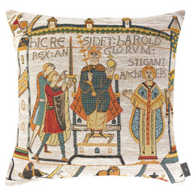 Housse de coussin Bayeux - Sacre de Harlod, par l’Homme Moderne.