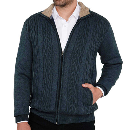 Blouson maille doublé polaire