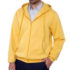 Sweat zippé «U.S.», Tour de poitrine : M (96/100), Couleur : Jaune, par l’Homme Moderne.