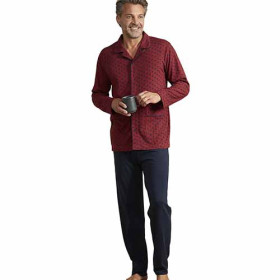 Pyjama jersey de coton, Tour de poitrine : M (96/100), Couleur : Bordeaux, par l’Homme Moderne.