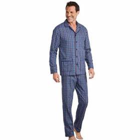 Pyjama flanelle milord, Tour de poitrine : M (96/100), Couleur : Bleu, par l’Homme Moderne.