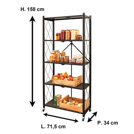 Étagère pliante à roulettes