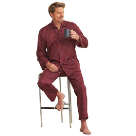 Pyjama thermique gentleman, Tour de poitrine : L (104/108), Couleur : Bordeaux, par l’Homme Moderne.