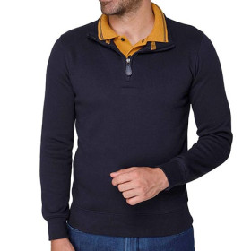 Sweat-polo bicolore, Tour de poitrine : L (104/108), Couleur : Marine, par l’Homme Moderne.