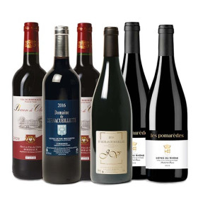 1 Assortiment de 6 vins + 1 assortiment OFFERT, par l’Homme Moderne.