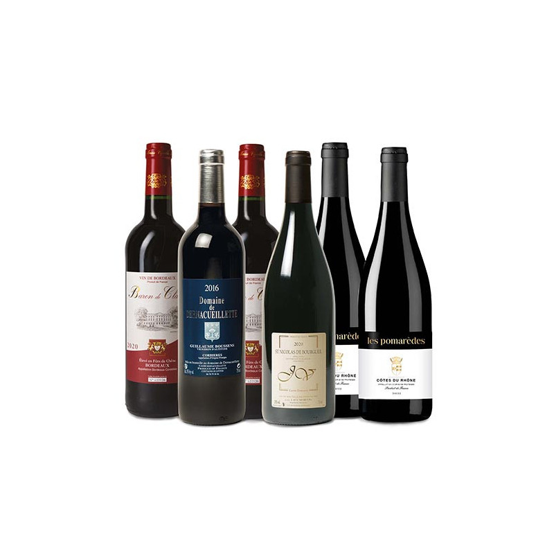 1 Assortiment de 6 vins + 1 assortiment OFFERT