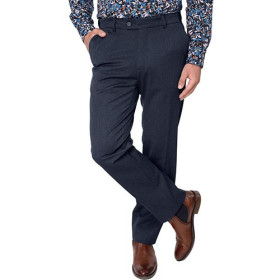 Pantalon infroissable ceinture confort, Taille : 60, Couleur : Marine, par l’Homme Moderne.