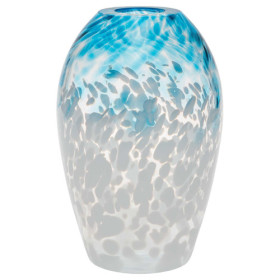 Le vase en cristal bleu, par l’Homme Moderne.