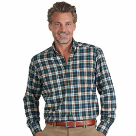 Chemise flanelle sologne, Encolure : 39/40, Couleur : Vert, par l’Homme Moderne.