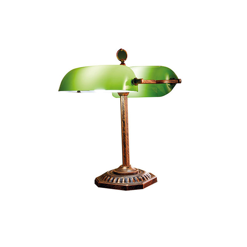 Lampe banquier double abat-jour