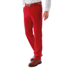 Pantalon velours tendance, Taille : 46, Couleur : Rouge, par l’Homme Moderne.