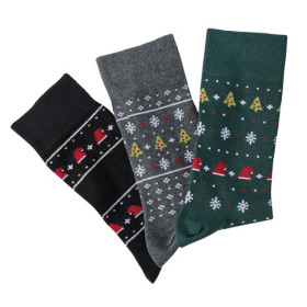 Chaussettes de Noël - les 3, Pointure : 39/42, Couleur : Gris/Noir/Vert, par l’Homme Moderne.