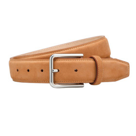 Ceinture nubuck, Couleur : Camel, Ceinture : 105/120, par l’Homme Moderne.