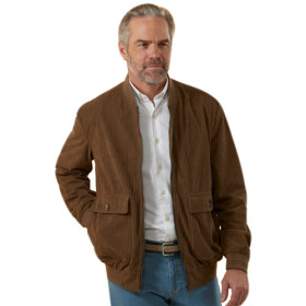 Blouson teddy velours, Tour de poitrine : M (96/100), Couleur : Marron, par l’Homme Moderne.