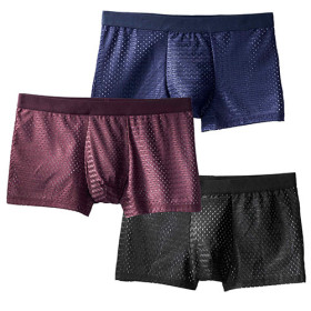 Boxers maille aérée - les 4, Taille : M (38/40), Couleur : Multicolore, par l’Homme Moderne.