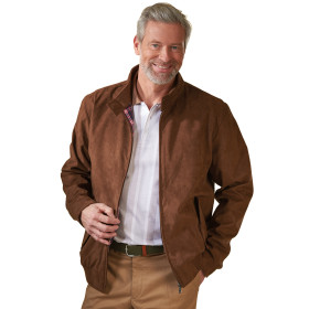 Blouson suédé Havane, Tour de poitrine : M (96/100), Couleur : Marron, par l’Homme Moderne.