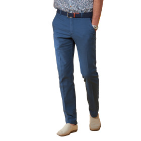 Pantalon coton & lin, Taille : 54, Couleur : Bleu, par l’Homme Moderne.