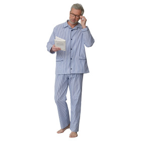 Pyjama rayé, Tour de poitrine : L (104/108), Couleur : Bleu, par l’Homme Moderne.