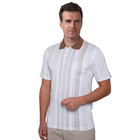 Polo rayures amincissantes, Tour de poitrine : M (96/100), Couleur : Multicolore, par l’Homme Moderne.