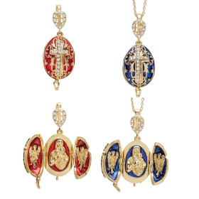 Lot de 2 pendentifs oeufs..., par l’Homme Moderne.