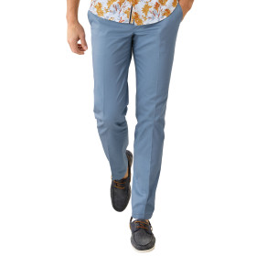 Pantalon coton azur, Taille : 40, Couleur : Bleu, par l’Homme Moderne.