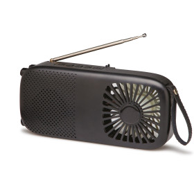 Radio ventilateur rechargeable, par l’Homme Moderne.