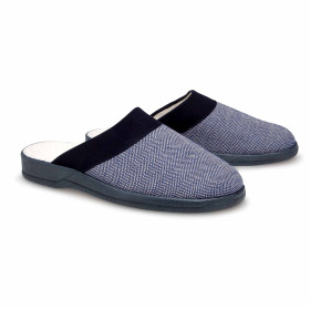 Mules chevrons bleu, Pointure : 40, Couleur : Bleu, par l’Homme Moderne.