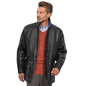 Parka Cuir Prestige, Tour de poitrine : M (96/100), Couleur : Noir, par l’Homme Moderne.